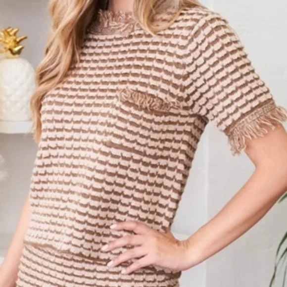2 piece set Brown knit sweater Top & skirt - Picture 6 of 6
